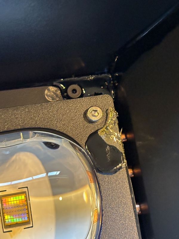 Optics inside a device opened for repair