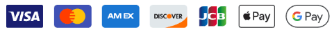 Accepted payments: Visa, Mastercard, American Express, Discover, JCB, Apple Pay, Google Pay